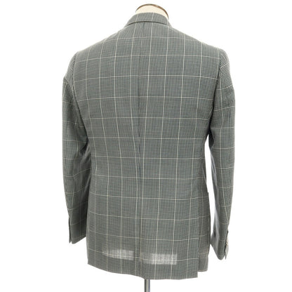 【中古】エリコフォルミコラ ERRICO FORMICOLA Vela ウールモヘヤシルク チェック 3B テーラードジャケット グリーン【サイズ50】【 状態ランクC 】【 メンズ 】