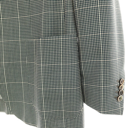 【中古】エリコフォルミコラ ERRICO FORMICOLA Vela ウールモヘヤシルク チェック 3B テーラードジャケット グリーン【サイズ50】【 状態ランクC 】【 メンズ 】