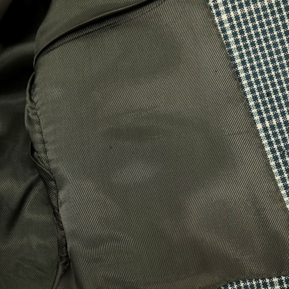 【中古】エリコフォルミコラ ERRICO FORMICOLA Vela ウールモヘヤシルク チェック 3B テーラードジャケット グリーン【サイズ50】【 状態ランクC 】【 メンズ 】