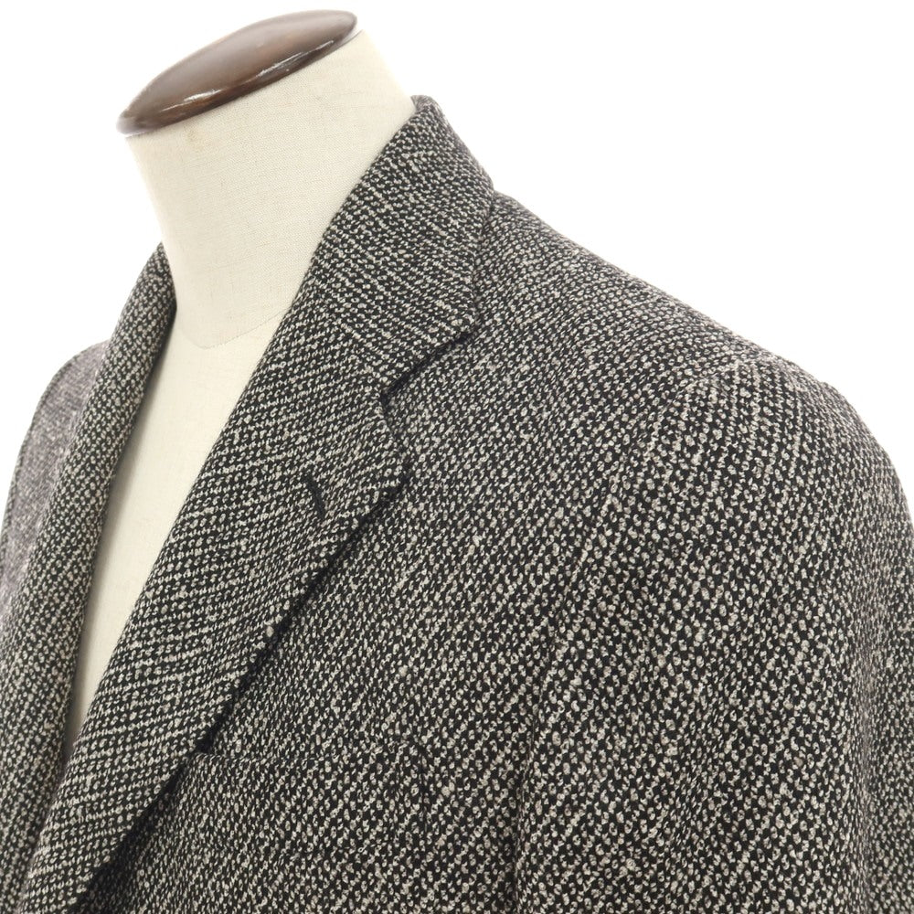 【中古】デペトリロ DE PETRILLO ウールナイロン 3B テーラードジャケット ブラックxホワイト【サイズ50】【 状態ランクB 】【 メンズ 】