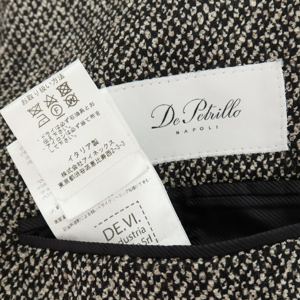 【中古】デペトリロ DE PETRILLO ウールナイロン 3B テーラードジャケット ブラックxホワイト【サイズ50】【 状態ランクB 】【 メンズ 】