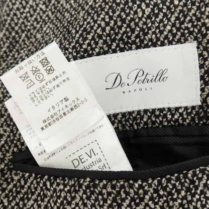 【中古】デペトリロ DE PETRILLO ウールナイロン 3B テーラードジャケット ブラックxホワイト【サイズ50】【 状態ランクB 】【 メンズ 】