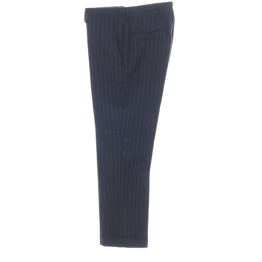 【中古】ラルディーニ LARDINI ウール ピンストライプ 3つボタンスーツ ネイビー【サイズ48】【 状態ランクD 】【 メンズ 】