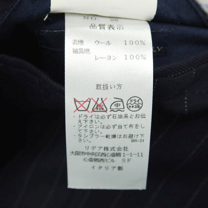 【中古】ラルディーニ LARDINI ウール ピンストライプ 3つボタンスーツ ネイビー【サイズ48】【 状態ランクD 】【 メンズ 】