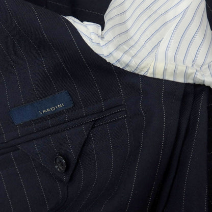 【中古】ラルディーニ LARDINI ウール ピンストライプ 3つボタンスーツ ネイビー【サイズ48】【 状態ランクD 】【 メンズ 】