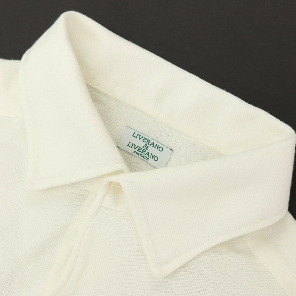 【中古】リベラーノ&amp;リベラーノ LIVERANO&amp;LIVERANO コットン 鹿の子 長袖ポロシャツ ホワイト【サイズL】【 状態ランクB 】【 メンズ 】
