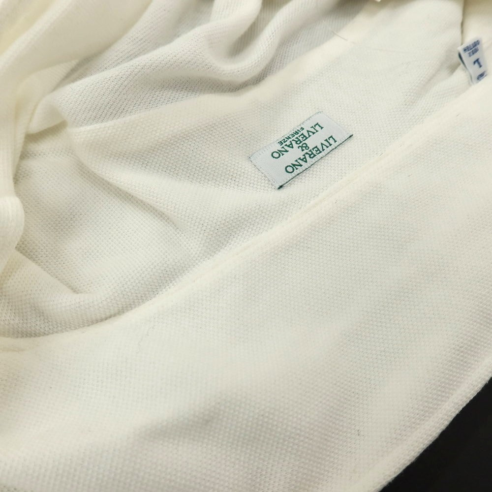 【中古】リベラーノ&amp;リベラーノ LIVERANO&amp;LIVERANO コットン 鹿の子 長袖ポロシャツ ホワイト【サイズL】【 状態ランクB 】【 メンズ 】