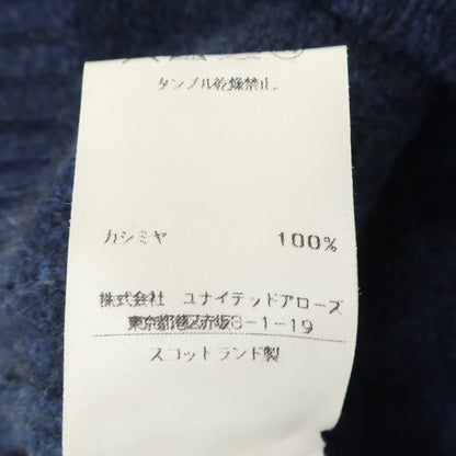 【中古】ウィリアムロッキー WILLIAM LOCKIE カシミヤ クルーネック ケーブル編み プルオーバーニット ネイビーブルー【サイズ40】【 状態ランクC 】【 メンズ 】
