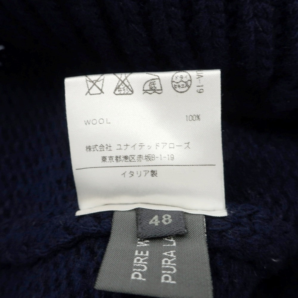 【中古】グライ GRAY ウール クルーネック ケーブル編み プルオーバーニット ネイビー【サイズ48】【 状態ランクC 】【 メンズ 】