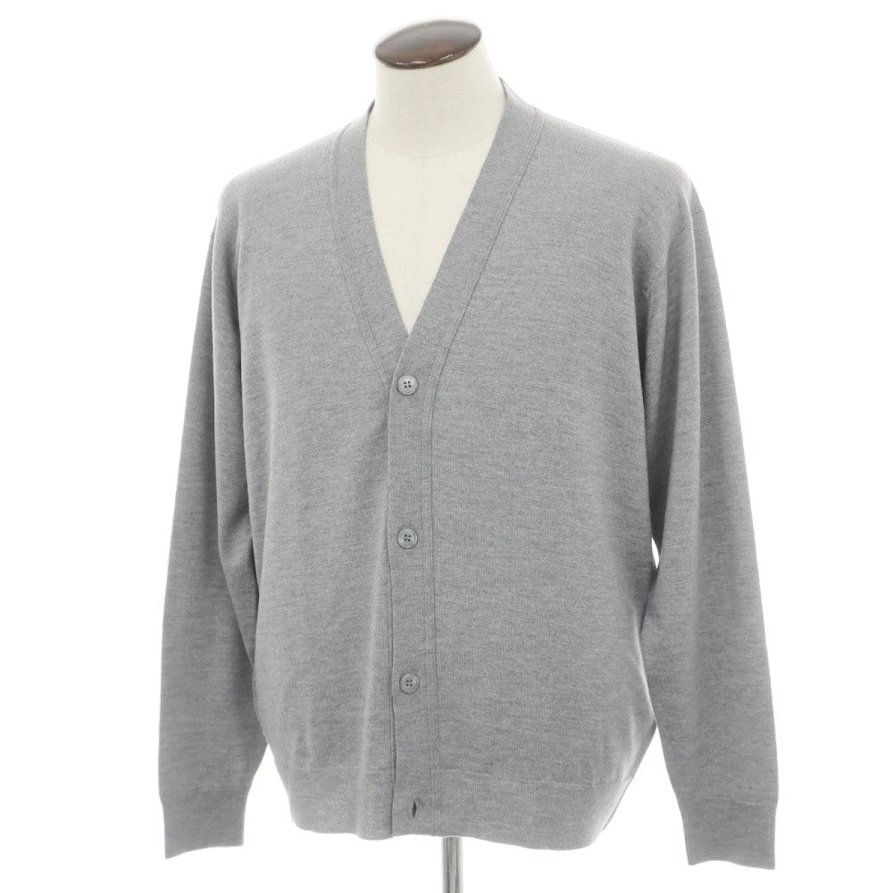 【中古】ジョンスメドレー JOHN SMEDLEY ウール ハイゲージ カーディガン グレー【サイズL】【 状態ランクA 】【 メンズ 】