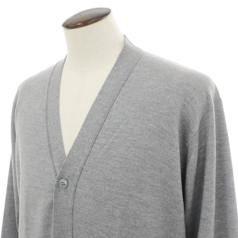 【中古】ジョンスメドレー JOHN SMEDLEY ウール ハイゲージ カーディガン グレー【サイズL】【 状態ランクA 】【 メンズ 】