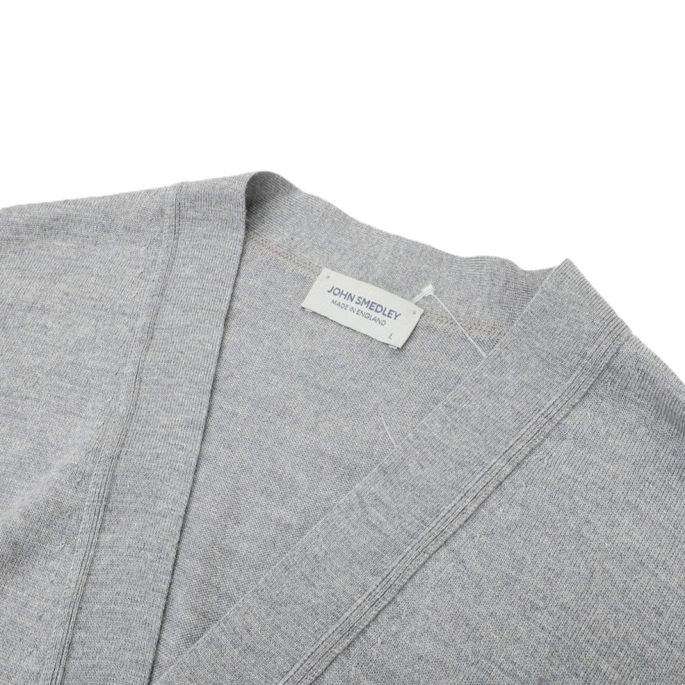 【中古】ジョンスメドレー JOHN SMEDLEY ウール ハイゲージ カーディガン グレー【サイズL】【 状態ランクA 】【 メンズ 】