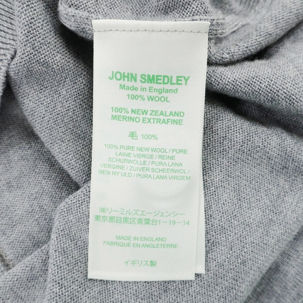 【中古】ジョンスメドレー JOHN SMEDLEY ウール ハイゲージ カーディガン グレー【サイズL】【 状態ランクA 】【 メンズ 】