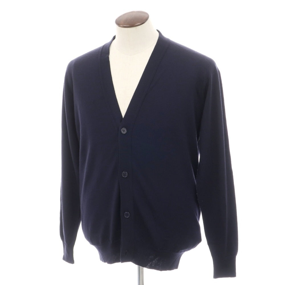 【中古】ジョンスメドレー JOHN SMEDLEY ウール ハイゲージ カーディガン ネイビー【サイズL】【 状態ランクA 】【 メンズ 】