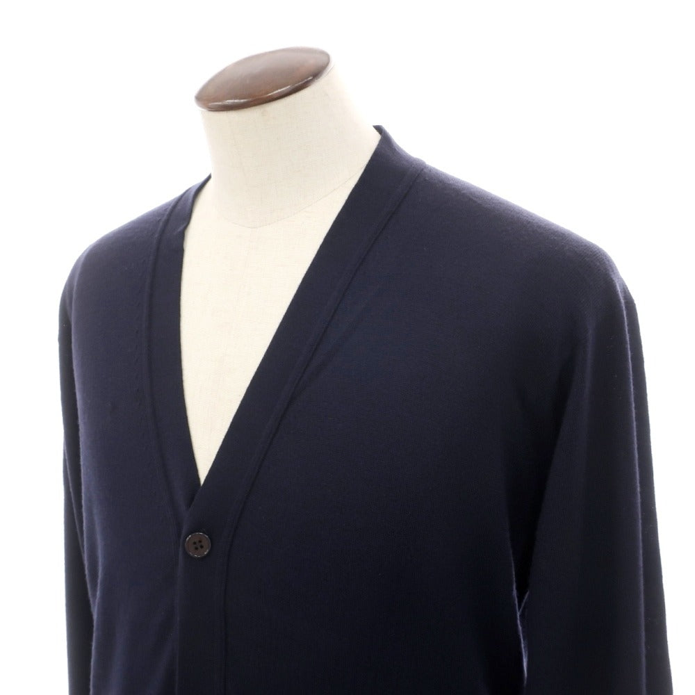 【中古】ジョンスメドレー JOHN SMEDLEY ウール ハイゲージ カーディガン ネイビー【サイズL】【 状態ランクA 】【 メンズ 】