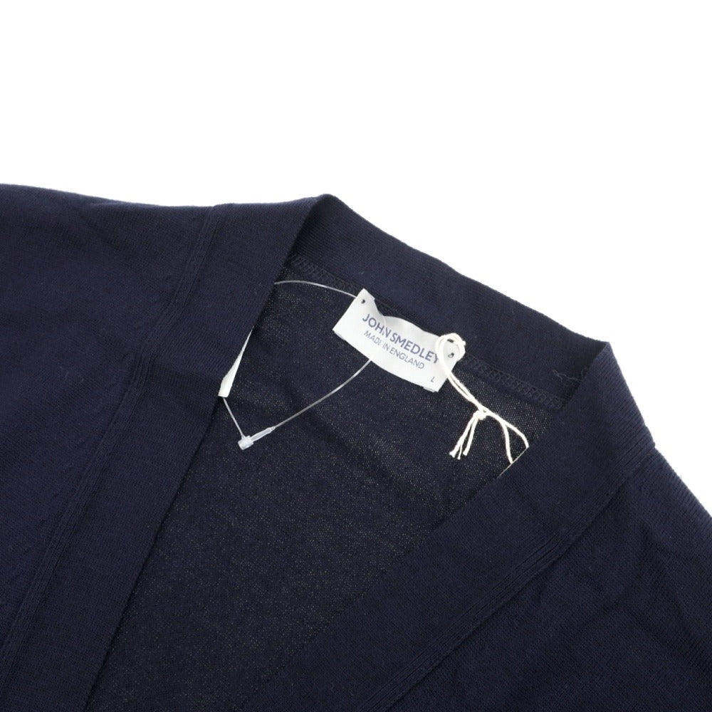 【中古】ジョンスメドレー JOHN SMEDLEY ウール ハイゲージ カーディガン ネイビー【サイズL】【 状態ランクA 】【 メンズ 】