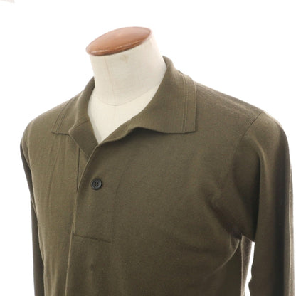 【中古】ジョンスメドレー JOHN SMEDLEY ウール ハイゲージ 長袖 ポロニット オリーブグリーン【サイズM】【 状態ランクB 】【 メンズ 】