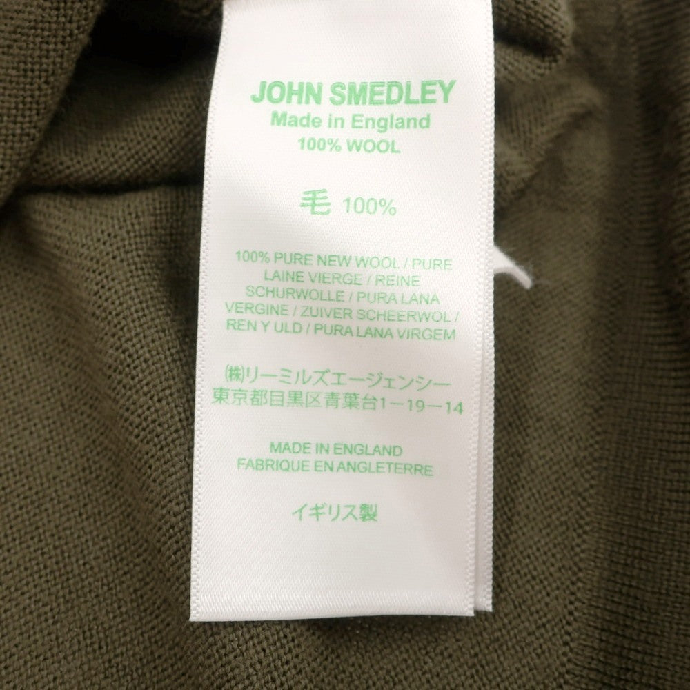 【中古】ジョンスメドレー JOHN SMEDLEY ウール ハイゲージ 長袖 ポロニット オリーブグリーン【サイズM】【 状態ランクB 】【 メンズ 】