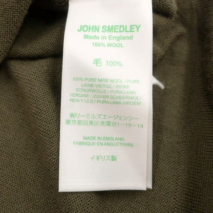 【中古】ジョンスメドレー JOHN SMEDLEY ウール ハイゲージ 長袖 ポロニット オリーブグリーン【サイズM】【 状態ランクB 】【 メンズ 】