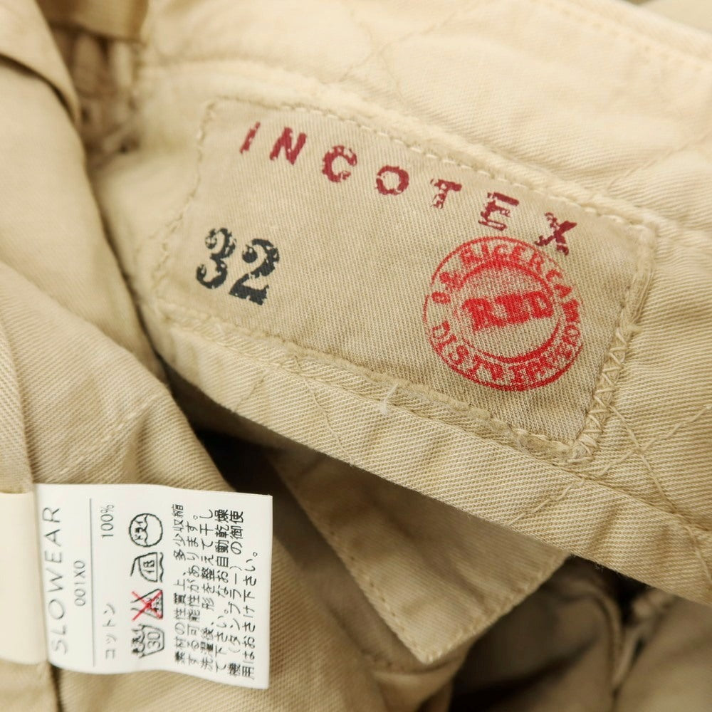 【中古】インコテックスレッド INCOTEX RED ツイルコットン ワークパンツ ベージュ【サイズ32】【 状態ランクB 】【 メンズ 】
