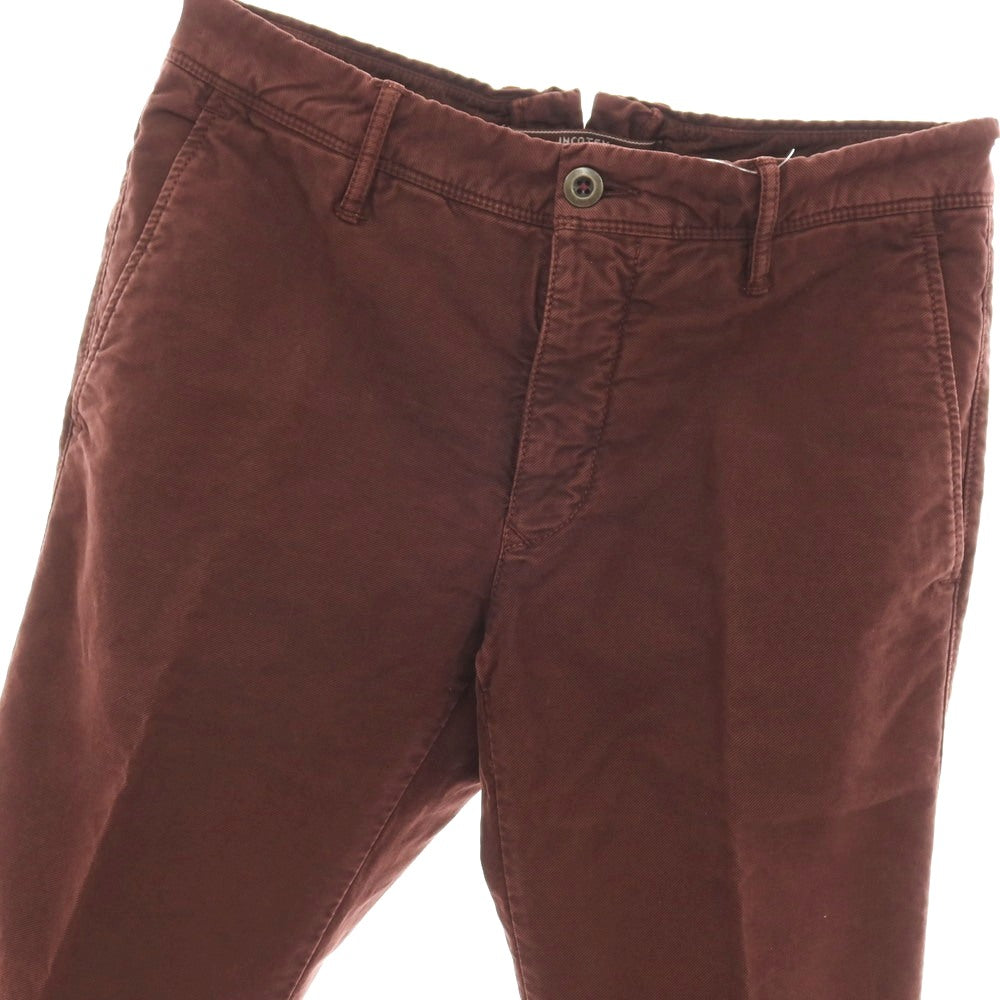 【中古】インコテックス INCOTEX TRICOCHONO ストレッチ コットン カジュアルスラックスパンツ ワインレッド【サイズ31】【 状態ランクB 】【 メンズ 】