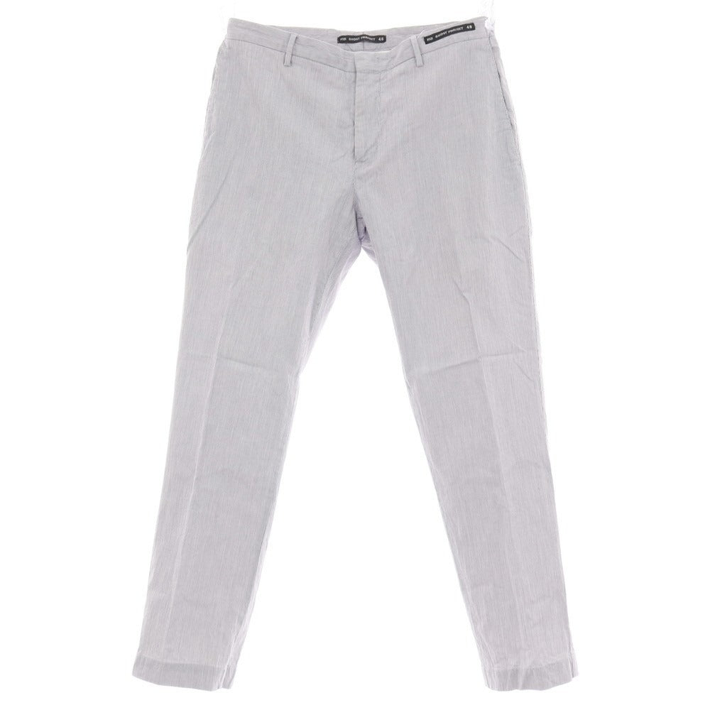 【中古】ピーティーゼロウーノ PT01 GHOST PROJECT RADA コットンリネンポリウレタン ストライプ イージースラックスパンツ ネイビーxホワイト【サイズ48】【 状態ランクC 】【 メンズ 】