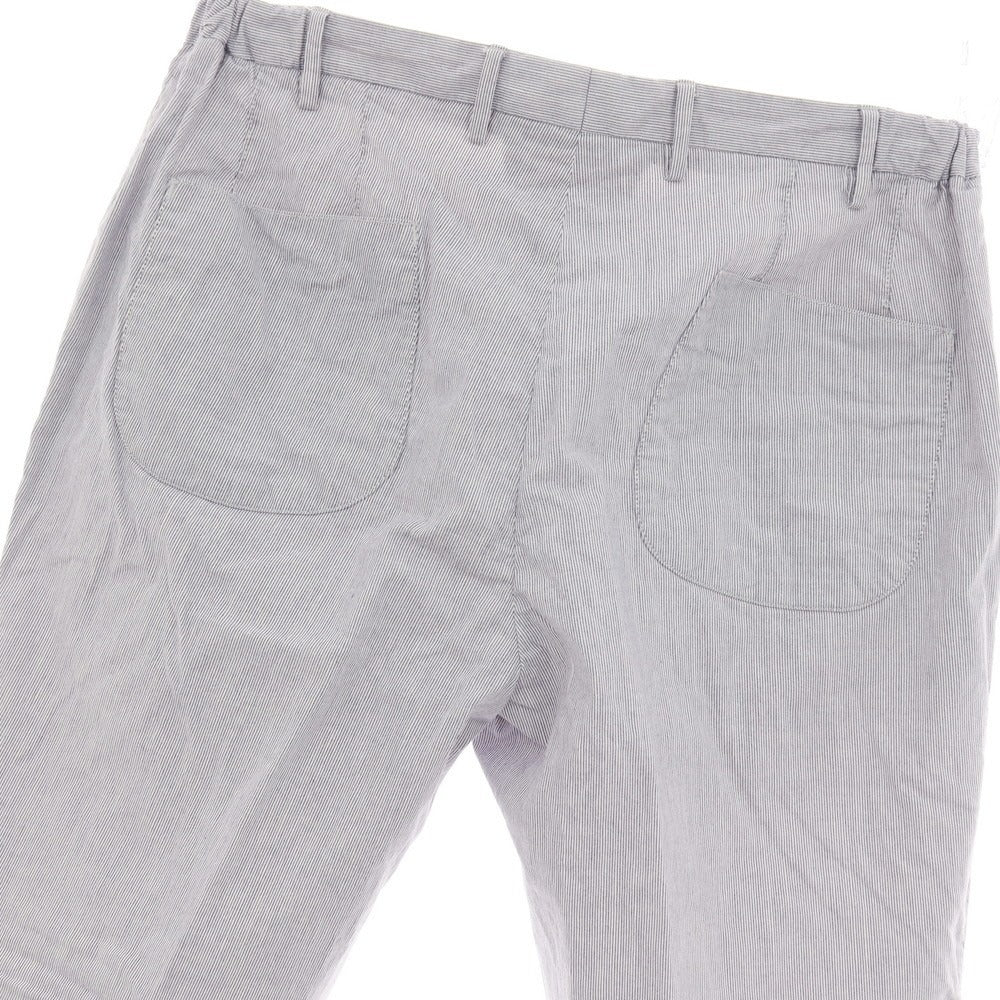 【中古】ピーティーゼロウーノ PT01 GHOST PROJECT RADA コットンリネンポリウレタン ストライプ イージースラックスパンツ ネイビーxホワイト【サイズ48】【 状態ランクC 】【 メンズ 】