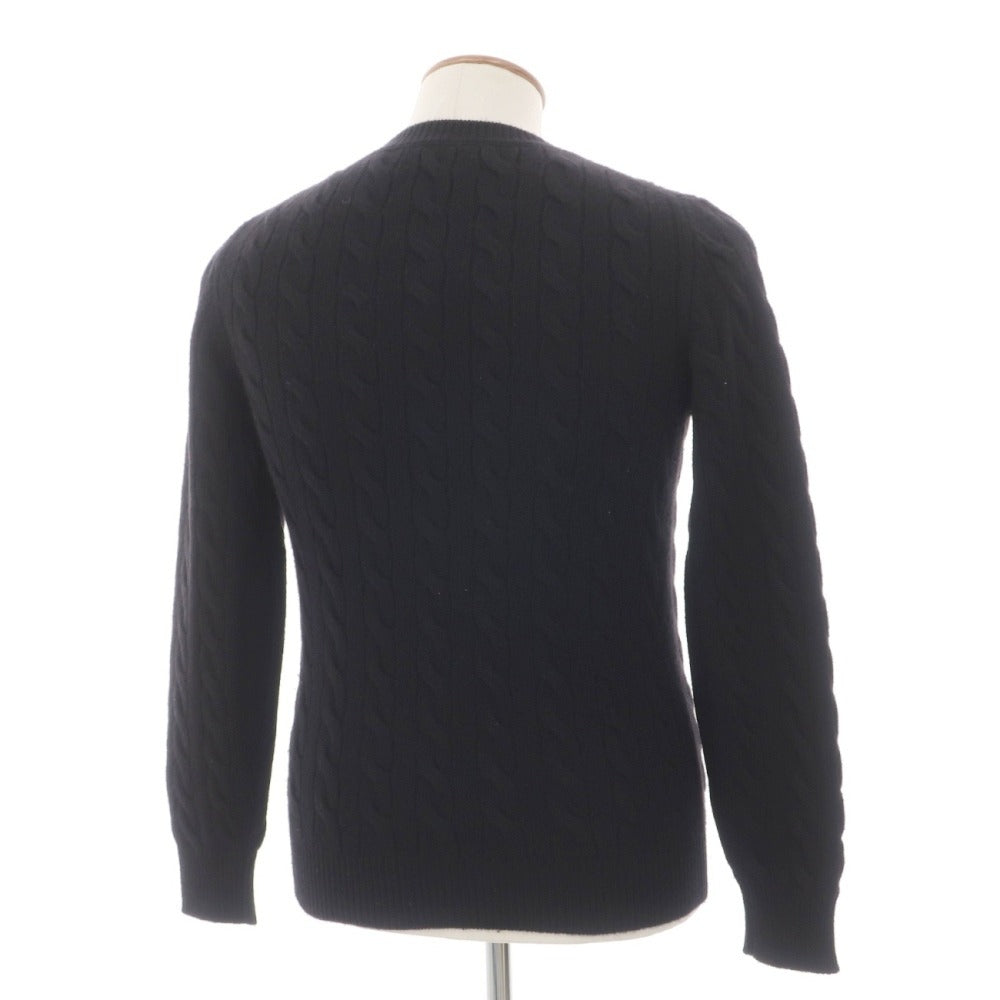 【中古】バフィー BAFY カシミヤ クルーネック ケーブル編み プルオーバーニット ブラック【サイズ46】【 状態ランクB 】【 メンズ 】