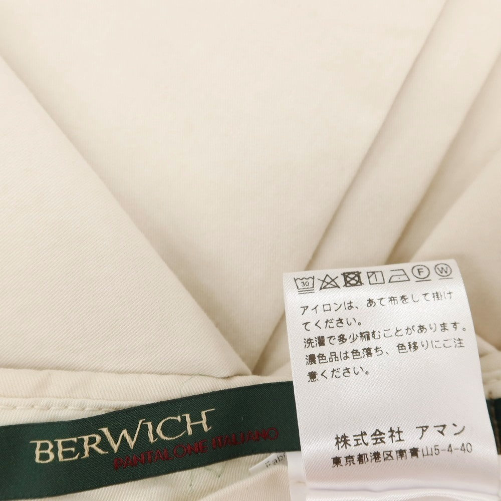 【中古】ベルウィッチ BERWICH ストレッチ ツイルコットン カジュアルスラックスパンツ ベージュ【サイズ44】【 状態ランクB 】【 メンズ 】[CPD]