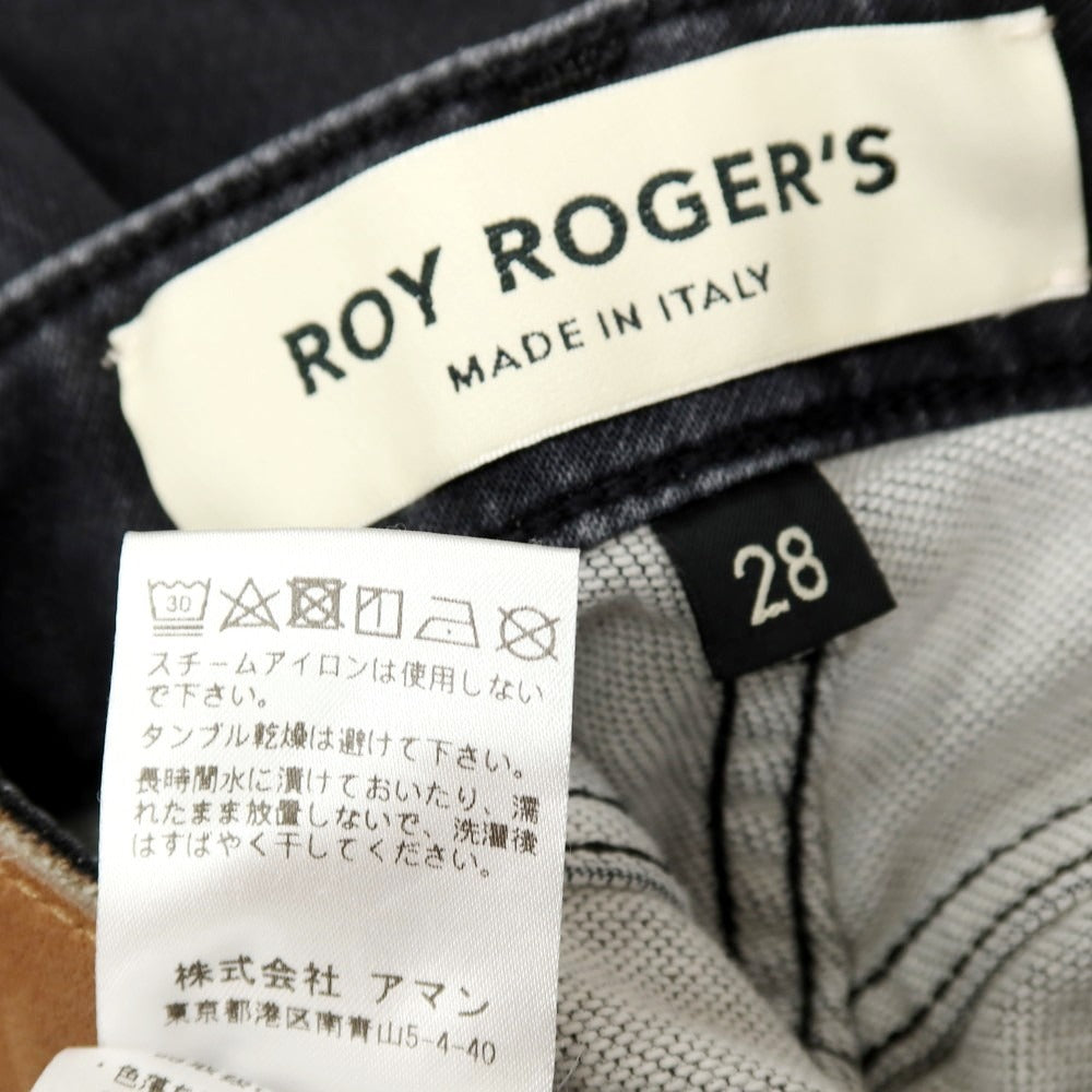 【中古】ロイロジャース ROY ROGER’S ストレッチ コットンポリエステル デニムパンツ ブラック【サイズ28】【 状態ランクB 】【 メンズ 】[BPD]