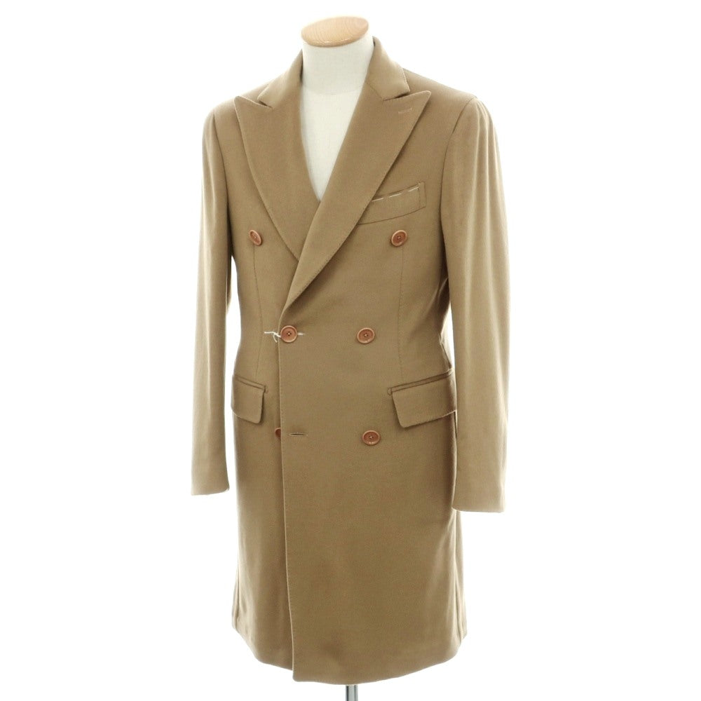 【新品】デペトリロ DE PETRILLO カシミヤ ダブルブレストコート ダークベージュ【サイズ42 Drop 7】【 状態ランクN 】【 メンズ 】