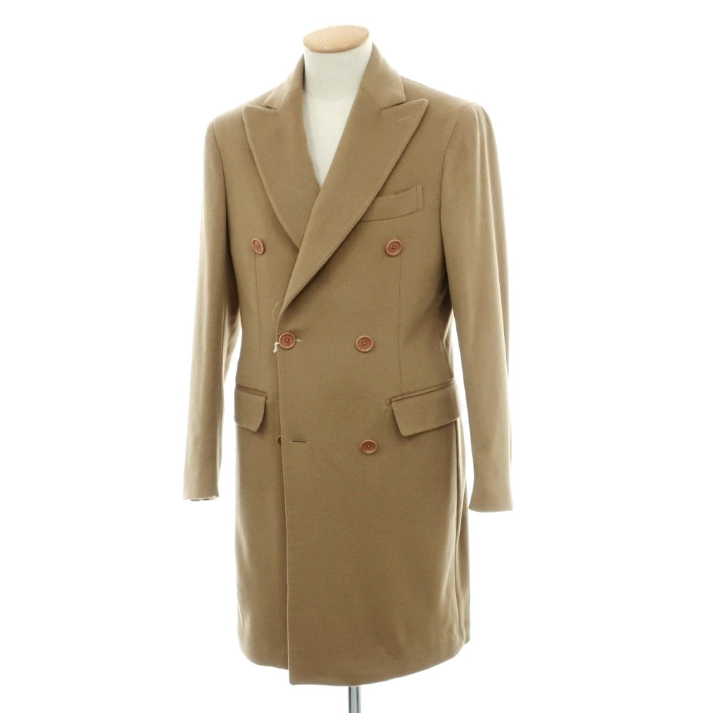 【新品】デペトリロ DE PETRILLO カシミヤ ダブルブレストコート ダークベージュ【サイズ44 Drop 7】【 状態ランクN 】【 メンズ 】