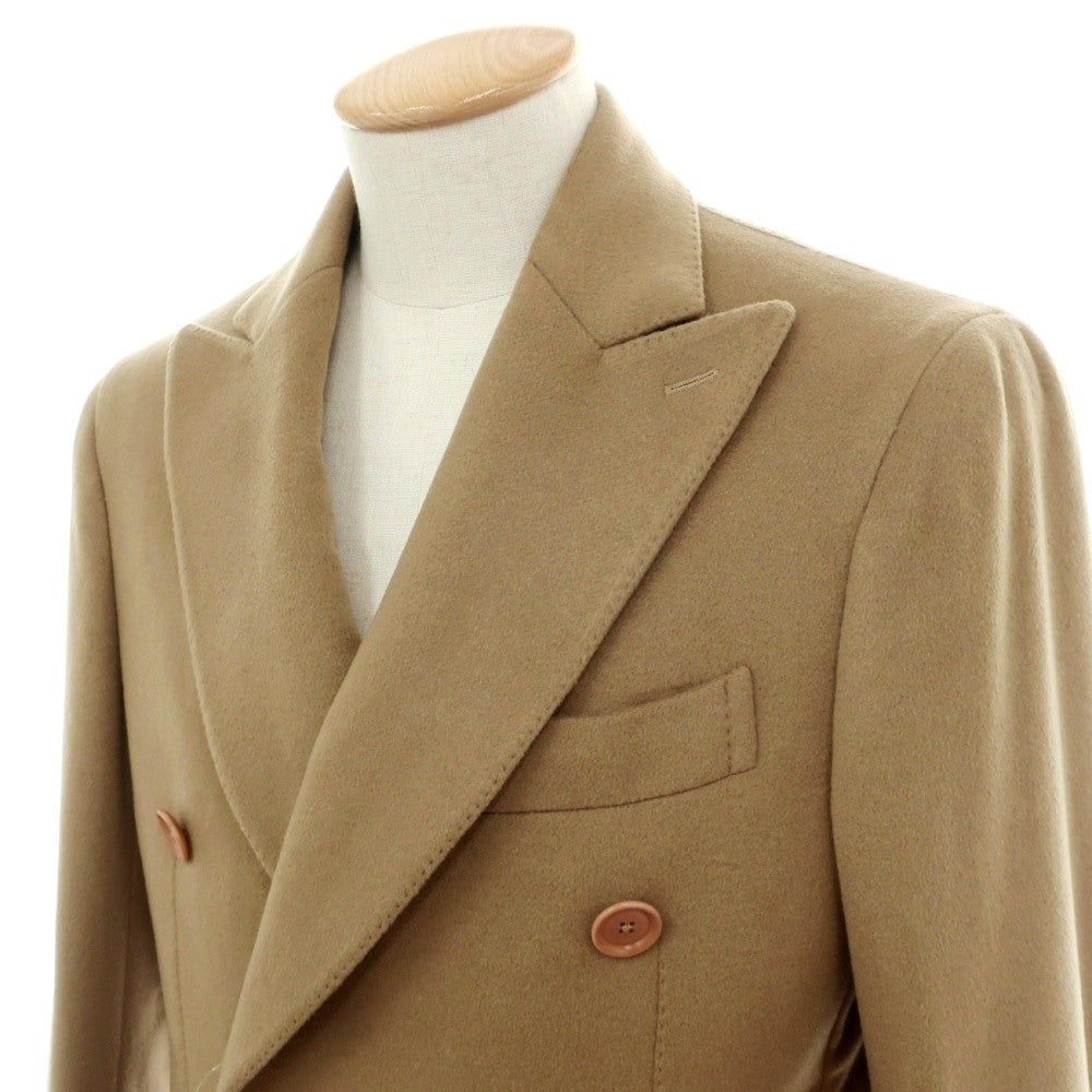【新品】デペトリロ DE PETRILLO カシミヤ ダブルブレストコート ダークベージュ【サイズ44 Drop 7】【 状態ランクN 】【 メンズ 】