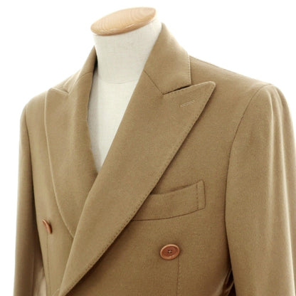 【新品】デペトリロ DE PETRILLO カシミヤ ダブルブレストコート ダークベージュ【サイズ44 Drop 7】【 状態ランクN 】【 メンズ 】