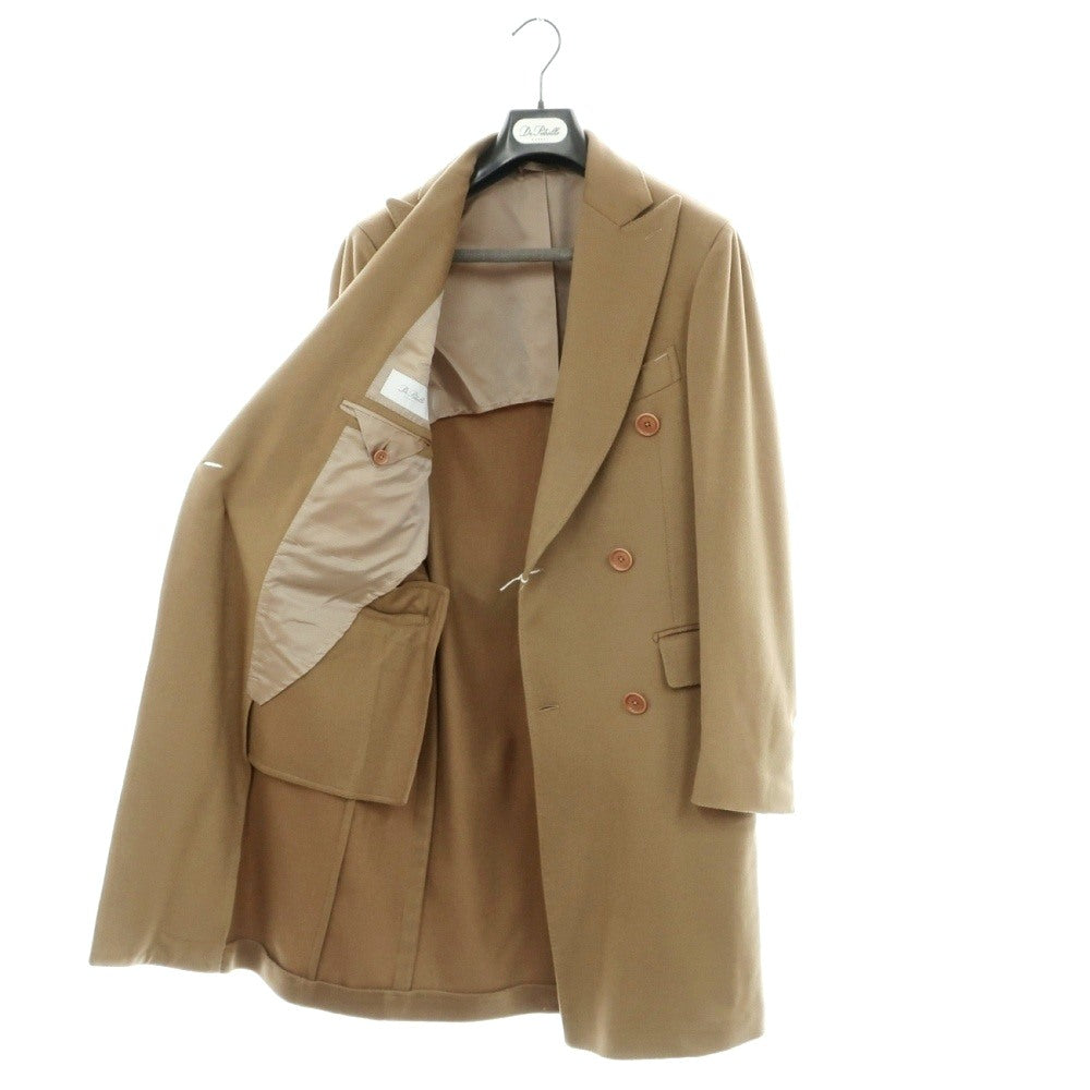 【新品】デペトリロ DE PETRILLO カシミヤ ダブルブレストコート ダークベージュ【サイズ44 Drop 7】【 状態ランクN 】【 メンズ 】