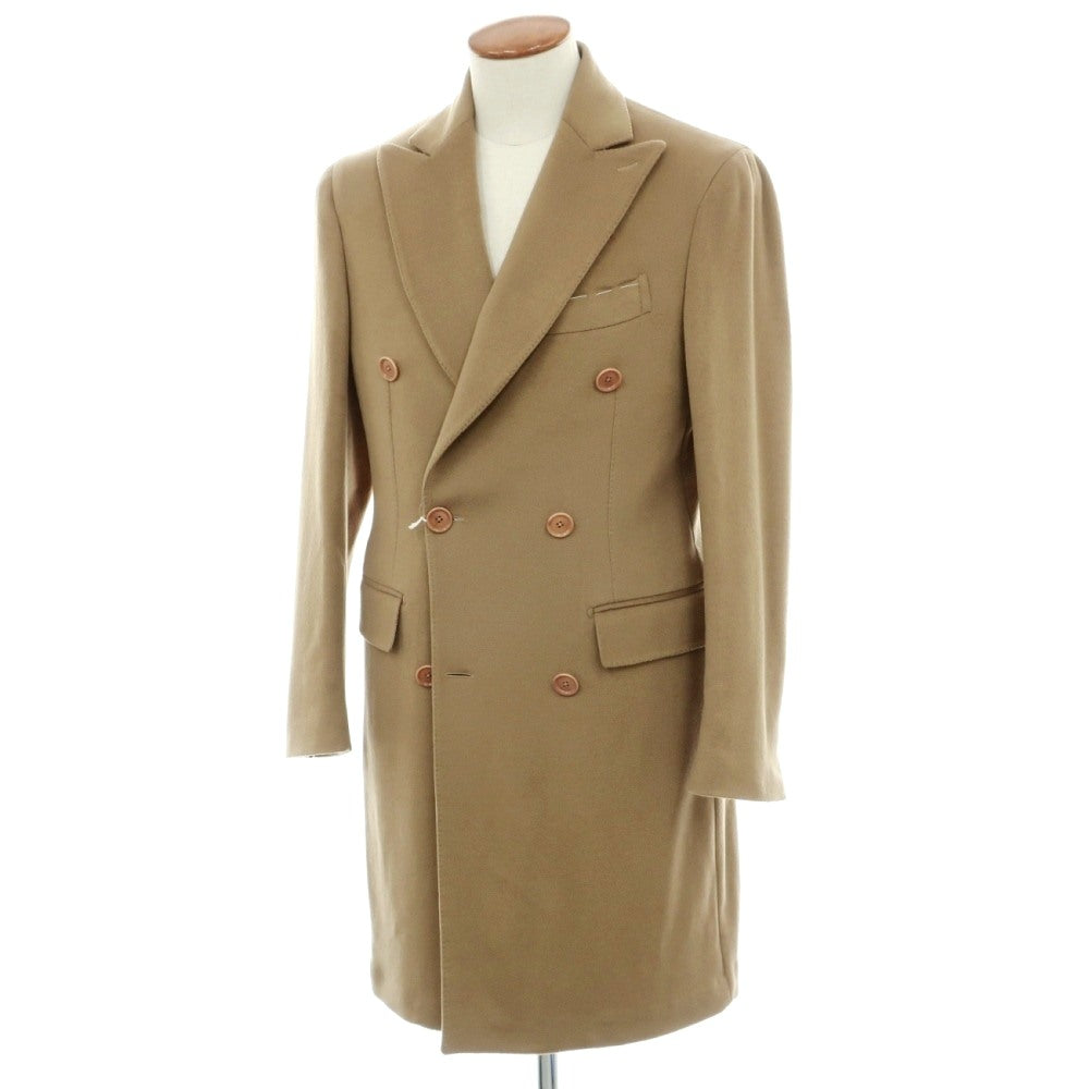 【新品】デペトリロ DE PETRILLO カシミヤ ダブルブレストコート ダークベージュ【サイズ46 Drop 7】【 状態ランクN 】【 メンズ 】