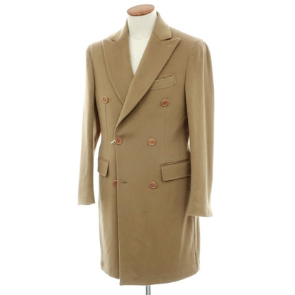 【新品】デペトリロ DE PETRILLO カシミヤ ダブルブレストコート ダークベージュ【サイズ46 Drop 7】【 状態ランクN 】【 メンズ 】
