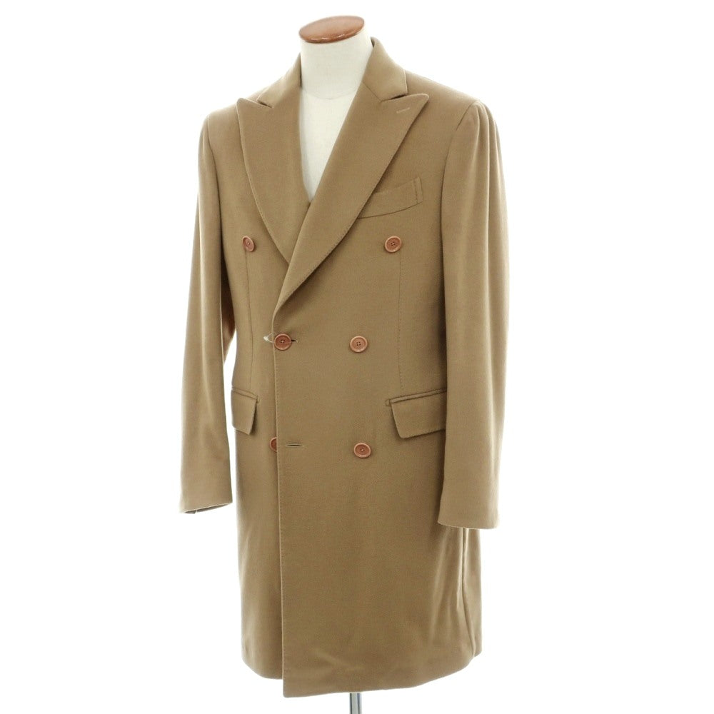 【新品】デペトリロ DE PETRILLO カシミヤ ダブルブレストコート ダークベージュ【サイズ48 Drop 7】【 状態ランクN 】【 メンズ 】