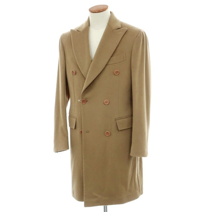 【新品】デペトリロ DE PETRILLO カシミヤ ダブルブレストコート ダークベージュ【サイズ48 Drop 7】【 状態ランクN 】【 メンズ 】
