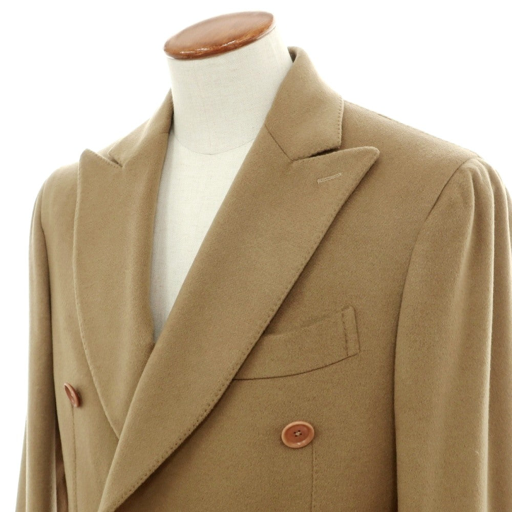 【新品】デペトリロ DE PETRILLO カシミヤ ダブルブレストコート ダークベージュ【サイズ48 Drop 7】【 状態ランクN 】【 メンズ 】