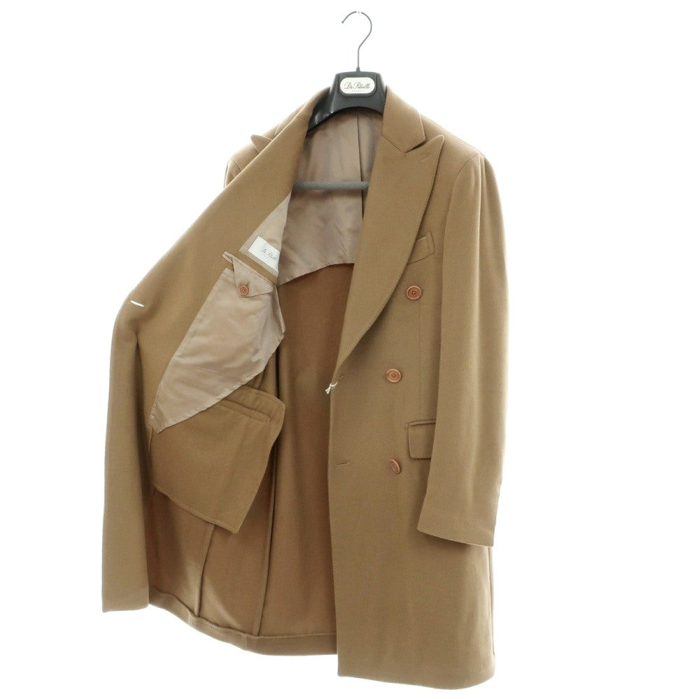 【新品】デペトリロ DE PETRILLO カシミヤ ダブルブレストコート ダークベージュ【サイズ48 Drop 7】【 状態ランクN 】【 メンズ 】