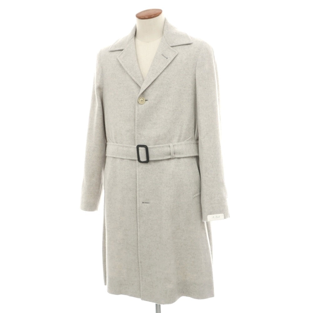 【新品】デペトリロ DE PETRILLO ウールカシミヤ メランジ ベルテッドコート アイスグレー【サイズ48 Drop 7】【 状態ランクN 】【 メンズ 】