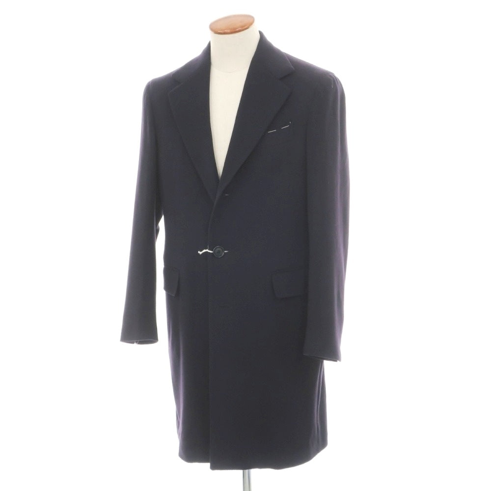 【新品】デペトリロ DE PETRILLO ウールカシミヤ チェスターフィールドコート ダークネイビー【サイズ46 Drop 7】【 状態ランクN 】【 メンズ 】