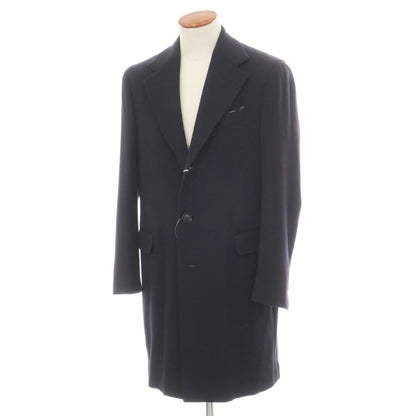 【新品】デペトリロ DE PETRILLO ウールカシミヤ チェスターフィールドコート ダークネイビー【サイズ48 Drop 7】【 状態ランクN 】【 メンズ 】