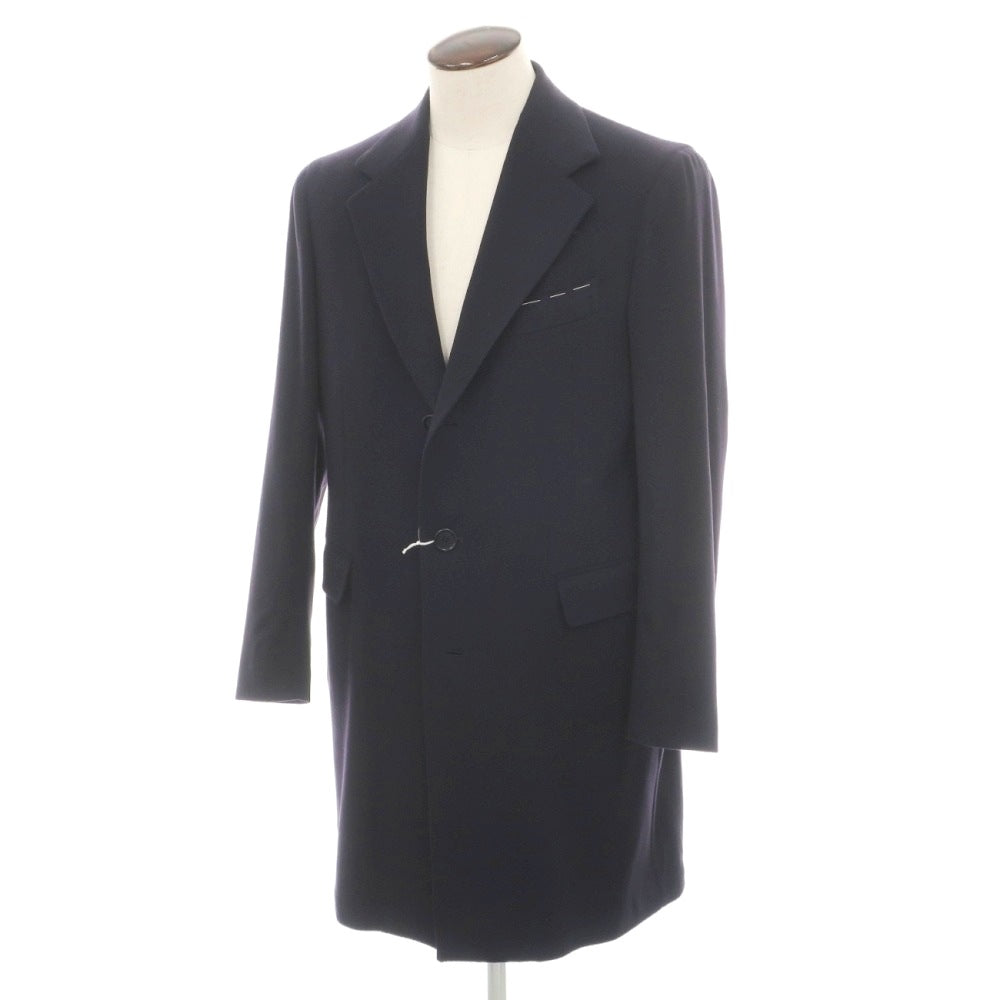 【新品】デペトリロ DE PETRILLO ウールカシミヤ チェスターフィールドコート ダークネイビー【サイズ50 Drop 7】【 状態ランクN 】【 メンズ 】