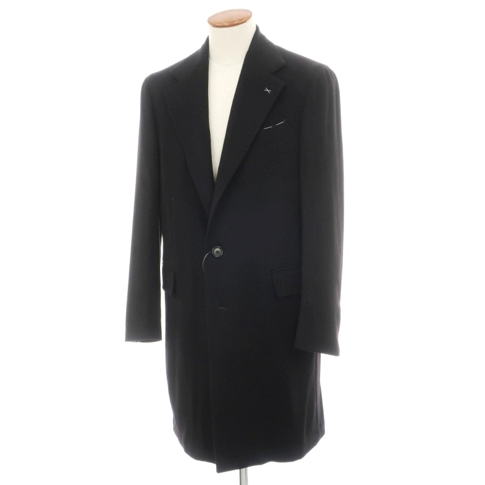 【新品】デペトリロ DE PETRILLO ウールカシミヤ チェスターフィールドコート ブラック【サイズ48 Drop 7】【 状態ランクN 】【 メンズ 】
