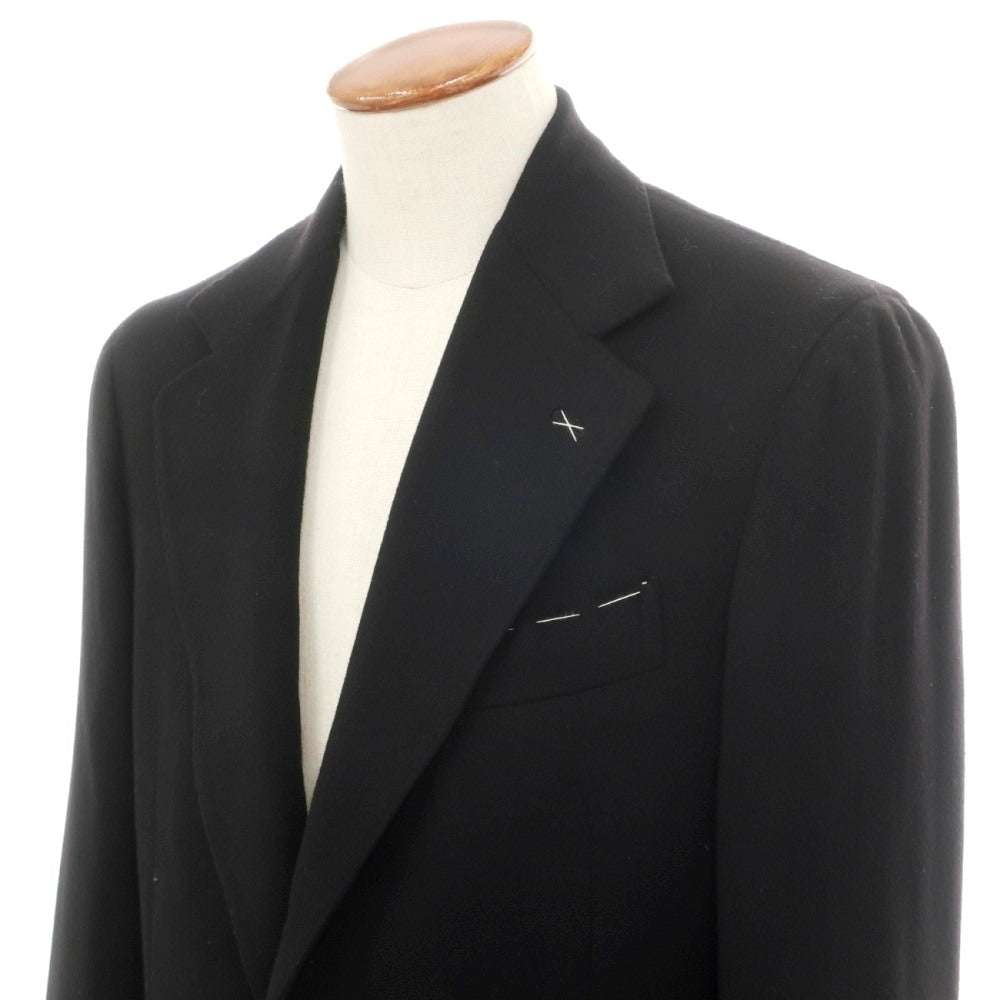 【新品】デペトリロ DE PETRILLO ウールカシミヤ チェスターフィールドコート ブラック【サイズ48 Drop 7】【 状態ランクN 】【 メンズ 】