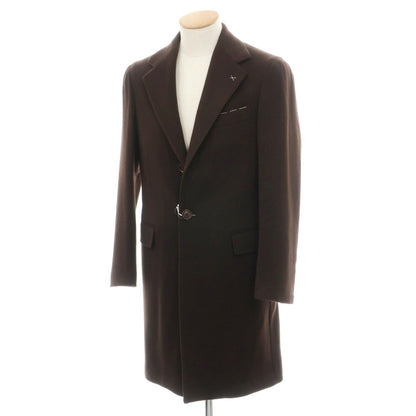 【新品】デペトリロ DE PETRILLO ウールカシミヤ チェスターフィールドコート ダークブラウン【サイズ42 Drop 7】【 状態ランクN 】【 メンズ 】