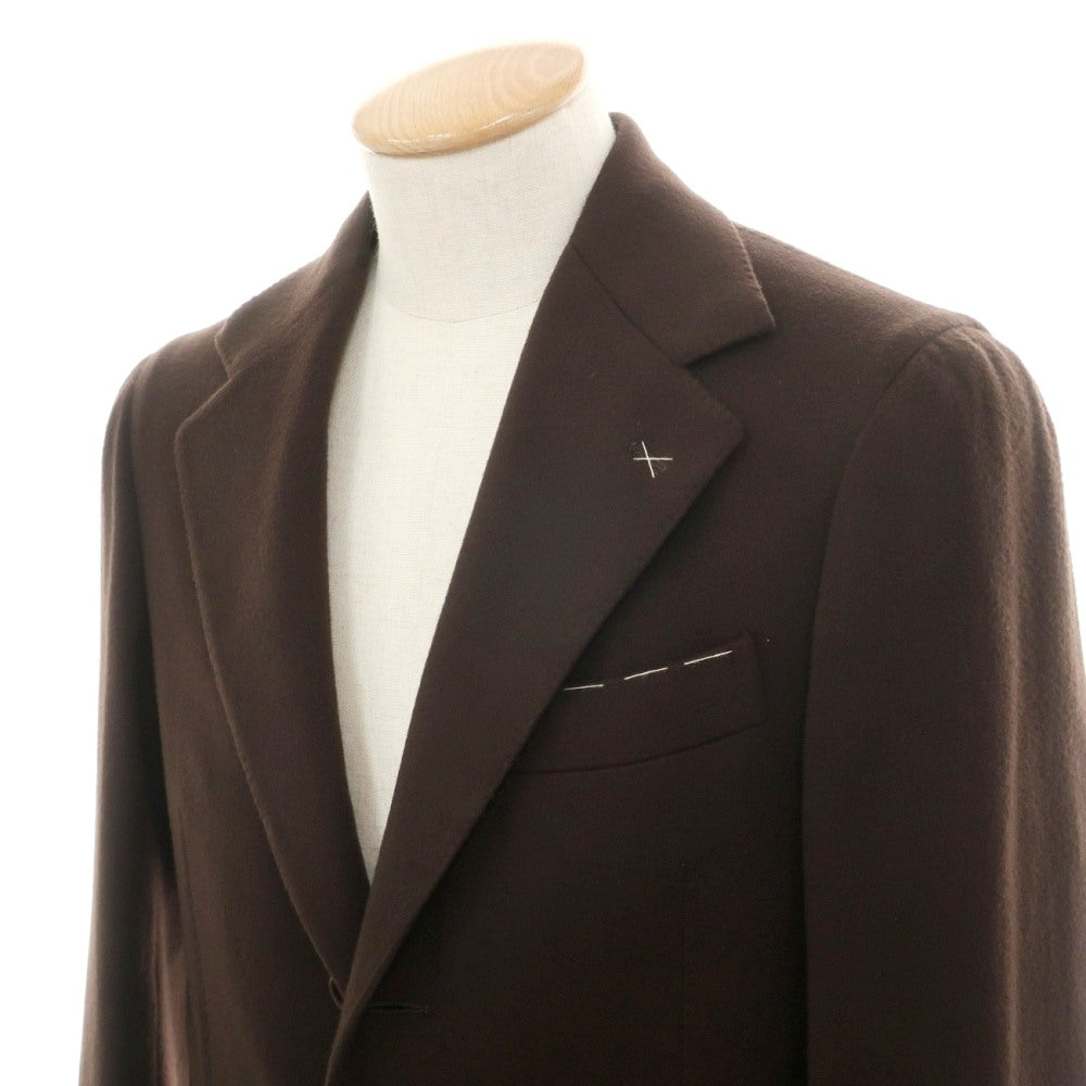 【新品】デペトリロ DE PETRILLO ウールカシミヤ チェスターフィールドコート ダークブラウン【サイズ42 Drop 7】【 状態ランクN 】【 メンズ 】