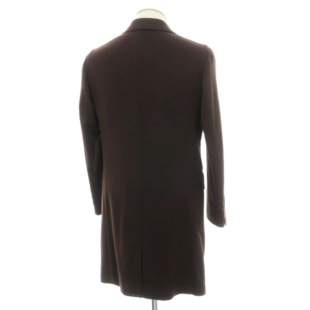 【新品】デペトリロ DE PETRILLO ウールカシミヤ チェスターフィールドコート ダークブラウン【サイズ42 Drop 7】【 状態ランクN 】【 メンズ 】